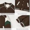imageRolanko Girls Varsity Jackets Baseball Bomber Color Block Letterman Jacket Outwear With Pockets 715 YearsBrown