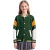 imageRolanko Girls Varsity Jackets Baseball Bomber Color Block Letterman Jacket Outwear With Pockets 715 YearsGreen