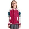 imageRolanko Girls Varsity Jackets Baseball Bomber Color Block Letterman Jacket Outwear With Pockets 715 YearsRose