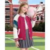 imageRolanko Girls Varsity Jackets Baseball Bomber Color Block Letterman Jacket Outwear With Pockets 715 YearsRose