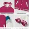 imageRolanko Girls Varsity Jackets Baseball Bomber Color Block Letterman Jacket Outwear With Pockets 715 YearsRose