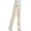 imageRolanko Girls Wide Leg Sweatpants Straight Pants for Kids Girls Trousers with Pockets Sweats 414 YearsBeige