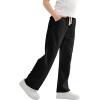 imageRolanko Girls Wide Leg Sweatpants Straight Pants for Kids Girls Trousers with Pockets Sweats 414 YearsBlack