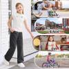 imageRolanko Girls Wide Leg Sweatpants Straight Pants for Kids Girls Trousers with Pockets Sweats 414 YearsDarkgrey