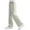 imageRolanko Girls Wide Leg Sweatpants Straight Pants for Kids Girls Trousers with Pockets Sweats 414 YearsGraygreen