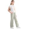 imageRolanko Girls Wide Leg Sweatpants Straight Pants for Kids Girls Trousers with Pockets Sweats 414 YearsGraygreen