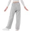 imageRolanko Girls Wide Leg Sweatpants Straight Pants for Kids Girls Trousers with Pockets Sweats 414 YearsGrey