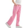 imageRolanko Girls Wide Leg Sweatpants Straight Pants for Kids Girls Trousers with Pockets Sweats 414 YearsPink