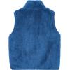 imageRolanko Girls Sherpa Fleece Vest Warm Fuzzy Full Zip Sleeveless Jacket Kids Soft Cozy Outerwear with PocketsDarkblue