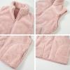 imageRolanko Girls Sherpa Fleece Vest Warm Fuzzy Full Zip Sleeveless Jacket Kids Soft Cozy Outerwear with PocketsPink