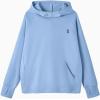 imageRolanko Girls Hoodies Fleece Sweatshirts Long Sleeve Cozy lightweight Pullover Tops with Pocket Kids Warm Velvet OutwearBlue