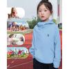 imageRolanko Girls Hoodies Fleece Sweatshirts Long Sleeve Cozy lightweight Pullover Tops with Pocket Kids Warm Velvet OutwearBlue