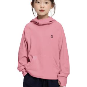 imageRolanko Girls Hoodies Fleece Sweatshirts Long Sleeve Cozy lightweight Pullover Tops with Pocket Kids Warm Velvet OutwearBeanred