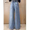 imageRolanko Girls Baggy Jeans Distressed Denim Pants Elastic Waist Wide Leg Jeans for Girls Kids Loose Fit 414 YearsBluehairyheart