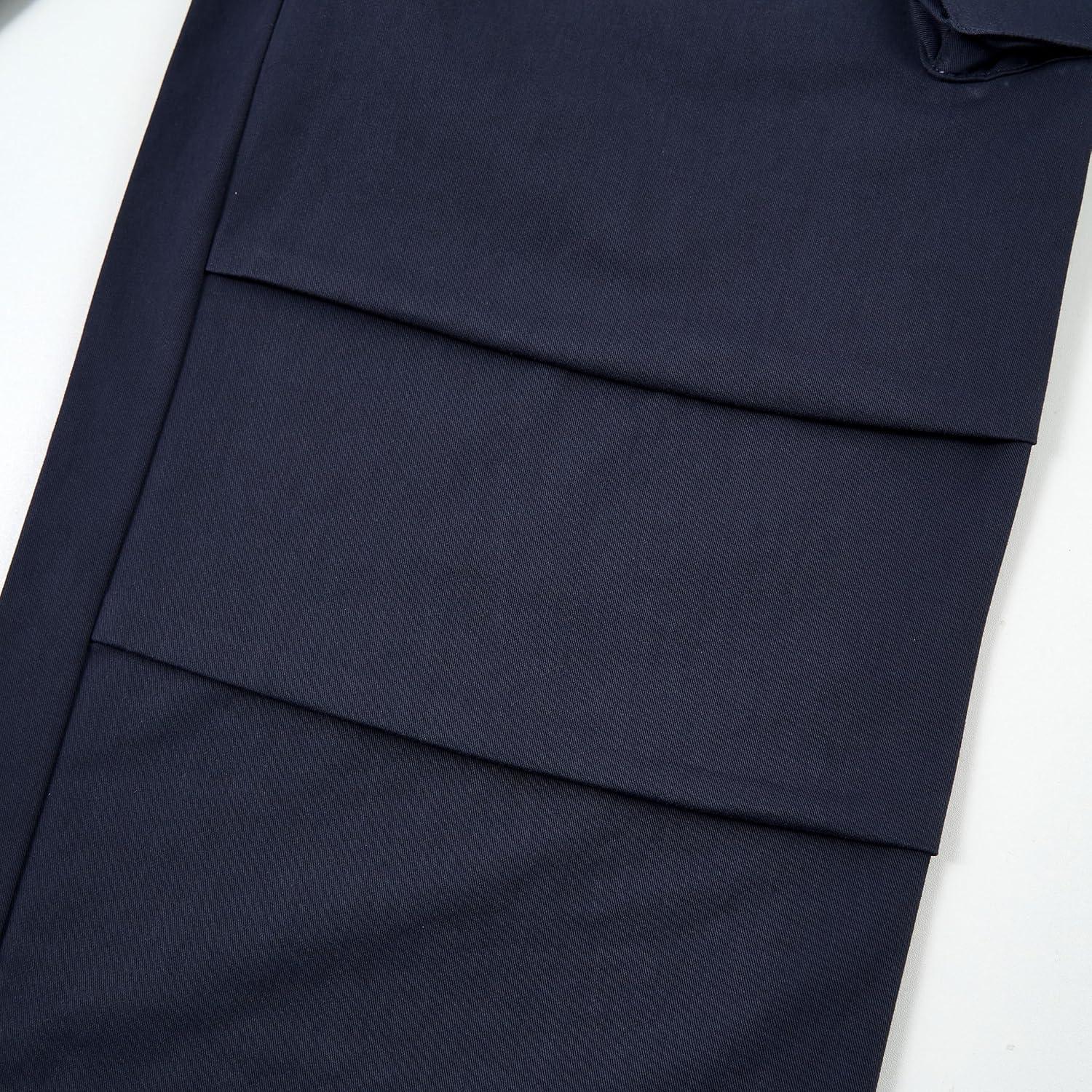 imageRolanko Boys Baggy Cargo Pants with Pockets Loose Hiking Pants Elastic Cargo Jogger Trousers for Outdoor Casual School 615YNavy