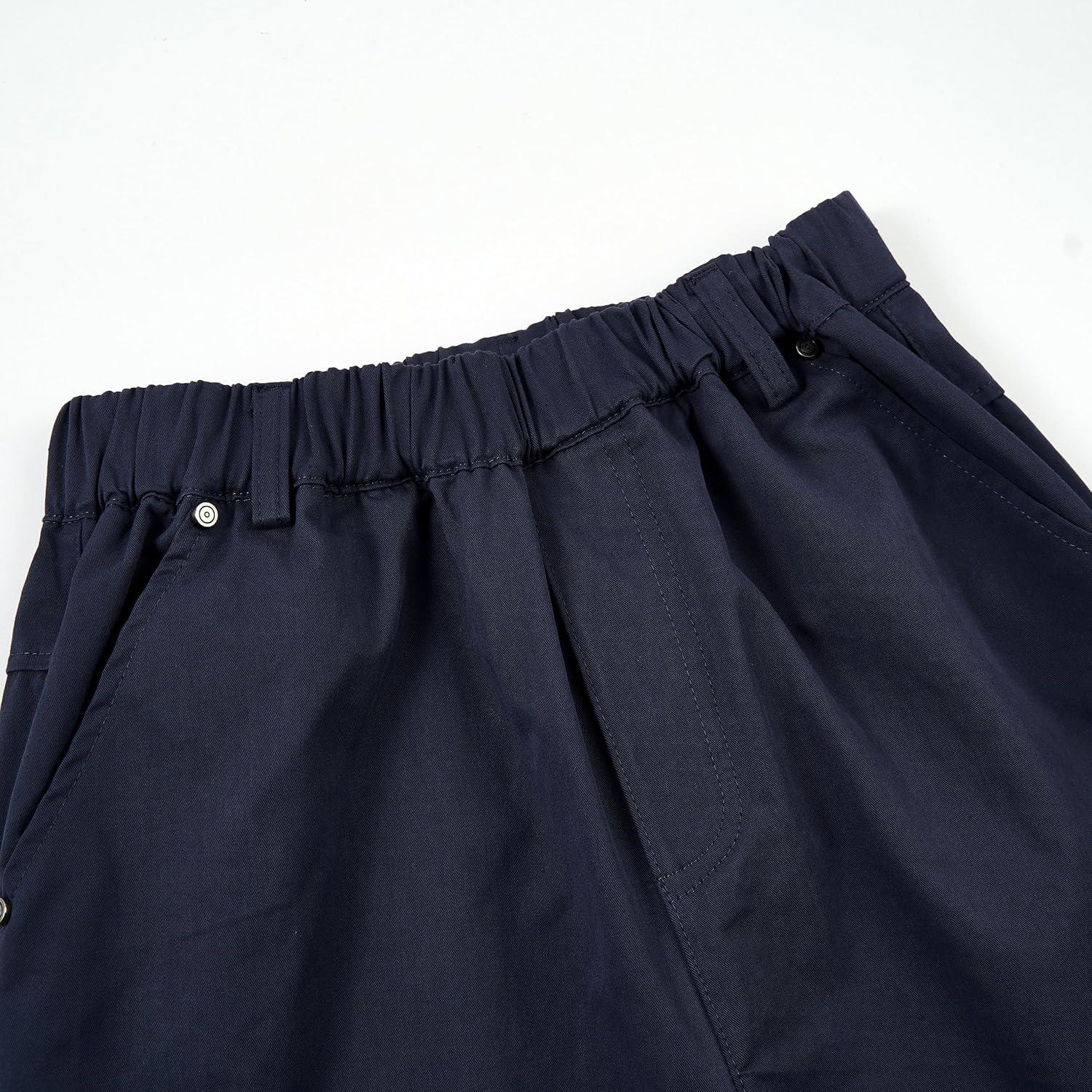 imageRolanko Boys Baggy Cargo Pants with Pockets Loose Hiking Pants Elastic Cargo Jogger Trousers for Outdoor Casual School 615YNavy