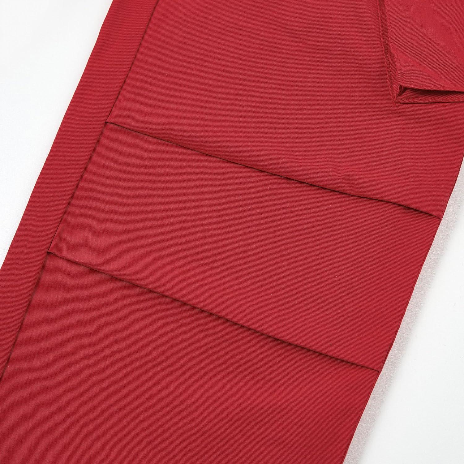 imageRolanko Boys Baggy Cargo Pants with Pockets Loose Hiking Pants Elastic Cargo Jogger Trousers for Outdoor Casual School 615YRed