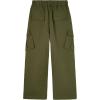 imageRolanko Boys Baggy Cargo Pants with Pockets Loose Hiking Pants Elastic Cargo Jogger Trousers for Outdoor Casual School 615YArmygreen