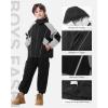 imageRolanko Boys Rain Jacket Waterproof Lightweight Windbreaker Raincoat Kids Hooded Lined Outerwear for Hiking OutdoorBlack