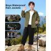 imageRolanko Boys Rain Jacket Waterproof Lightweight Windbreaker Raincoat Kids Hooded Lined Outerwear for Hiking OutdoorDeepgreen