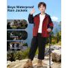 imageRolanko Boys Rain Jacket Waterproof Lightweight Windbreaker Raincoat Kids Hooded Lined Outerwear for Hiking OutdoorMaroon