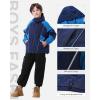 imageRolanko Boys Rain Jacket Waterproof Lightweight Windbreaker Raincoat Kids Hooded Lined Outerwear for Hiking OutdoorNavy