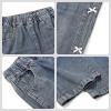 imageRolanko Girls Baggy Jeans Distressed Denim Pants Elastic Waist Wide Leg Jeans for Girls Kids Loose Fit 414 YearsRibbonbow