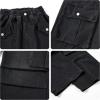 imageRolanko Girls Cargo Pants Baggy Y2K Cargo Trousers Jeans Wide Leg Pants with Multi Pockets 415 YearsBlackkneeruffles