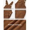 imageRolanko Girls Corduroy Overalls Adjustable Straps Jumpsuits with Pockets Vintage Wide leg Bib Pants for KidsBrown