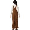 imageRolanko Girls Corduroy Overalls Adjustable Straps Jumpsuits with Pockets Vintage Wide leg Bib Pants for KidsBrown