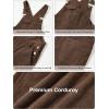 imageRolanko Girls Corduroy Overalls Adjustable Straps Jumpsuits with Pockets Vintage Wide leg Bib Pants for KidsCoffee
