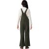 imageRolanko Girls Corduroy Overalls Adjustable Straps Jumpsuits with Pockets Vintage Wide leg Bib Pants for KidsOlivegreen