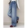 imageRolanko Girls Jeans Denim Elastic Wasit Wide Leg Baggy Pants Kids Clothes 414 YearsSidepearls