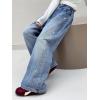 imageRolanko Girls Jeans Denim Elastic Wasit Wide Leg Baggy Pants Kids Clothes 414 YearsSidepearls
