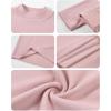 imageRolanko Girls Turtleneck Long Sleeve Shirt 2 Pack Mock Neck Tops Warm Pullover Thermal Shirts Fall Winter Base Layer TShirtsBeigepink