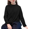 imageRolanko Girls Turtleneck Long Sleeve Shirt 2 Pack Mock Neck Tops Warm Pullover Thermal Shirts Fall Winter Base Layer TShirtsBlackhazeblue