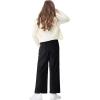 imageRolanko Girls Wide Leg Corduroy Pants High Waist Trousers Vintage Kids Pants Streetwear Casual 412 YearsBblack