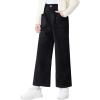 imageRolanko Girls Wide Leg Corduroy Pants High Waist Trousers Vintage Kids Pants Streetwear Casual 412 YearsBblack