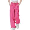 imageRolanko Parachute Pants for Girls Y2K Cargo Trousers with Pockets Harajuku Jogger Pants Kids 414 YearsRosered