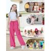 imageRolanko Parachute Pants for Girls Y2K Cargo Trousers with Pockets Harajuku Jogger Pants Kids 414 YearsRosered
