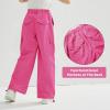 imageRolanko Parachute Pants for Girls Y2K Cargo Trousers with Pockets Harajuku Jogger Pants Kids 414 YearsRosered