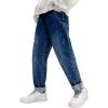 imageRolanko Boys Baggy Jeans Elastic Straight fit Stretch Denim Pants Loose Kids Clothes 414 YearsDarkbluebasics