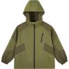 imageRolanko Boys Rain Jacket Waterproof Lightweight Windbreaker Raincoat Kids Hooded Lined Outerwear for Hiking OutdoorDeepgreen