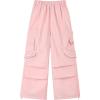imageRolanko Parachute Pants for Girls Y2K Cargo Trousers with Pockets Harajuku Jogger Pants Kids 414 YearsLightpink