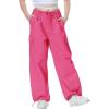 imageRolanko Parachute Pants for Girls Y2K Cargo Trousers with Pockets Harajuku Jogger Pants Kids 414 YearsRosered
