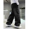 imageRolanko Boys Baggy Jeans Wide Leg Elastic Waist Denim Pants Loose Fit Trousers Vintage Y2K StreetwearBlacksandedstar