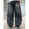 imageRolanko Boys Baggy Jeans Wide Leg Elastic Waist Denim Pants Loose Fit Trousers Vintage Y2K StreetwearCamouflagepockets