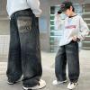 imageRolanko Boys Baggy Jeans Wide Leg Elastic Waist Denim Pants Loose Fit Trousers Vintage Y2K StreetwearCamouflagepockets