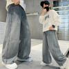 imageRolanko Boys Baggy Jeans Wide Leg Elastic Waist Denim Pants Loose Fit Trousers Vintage Y2K StreetwearLightbluebase
