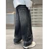 imageRolanko Boys Baggy Jeans Wide Leg Elastic Waist Denim Pants Loose Fit Trousers Vintage Y2K StreetwearRembroidery